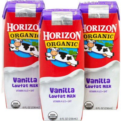 HORIZON Organic Vanilla Lowfat Milk 8 Oz 18 Count