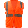 GSS Safety 1002 Standard Class 2 Mesh Zipper Safety Vest, Orange, 2XL
