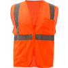 GSS Safety 1002 Standard Class 2 Mesh Zipper Safety Vest, Orange, Medium