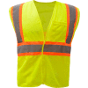 GSS Safety 1007 Standard Class 2 Two Tone Mesh Hook & Loop Safety Vest, Lime, Large