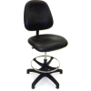 ShopSol Vinyl Workbench Stool - Mid Back - Black