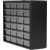 Akro-Mils Plastic Drawer Parts Cabinet 10124 - 20"W x 6-3/8"D x 15-13/16"H, Black, 24 Drawers