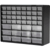 Akro-Mils Plastic Drawer Parts Cabinet 10144 - 20"W x 6-3/8"D x 15-13/16"H, Black, 44 Drawers