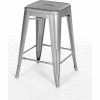 Interion® 24"H Steel Barstool - Silver - 4/Pack