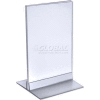 Global Approved 102722 Vertical/Horizontal Acrylic T-Stripe Sign Holder, 5" x 7"