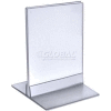 Global Approved 102729 Vertical/Horizontal Acrylic T-Stripe Sign Holder, 4" x 5"
