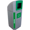 Busch Systems Outdoor Octo Container - Paper, 32 Gallon - Graystone/Green - 104442