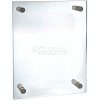 Global Approved 105512 Acrylic Standoff Sign Holder W/ Caps, 9" x 12" ,1 Piece