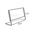 Global Approved 112704 Horizontal Slanted L-Shaped Acrylic Sign Holder, 8.5" x 5.5"