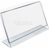 Global Approved 112727 Horizontal Slanted L-Shaped Acrylic Sign Holder, 6" x 4"