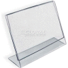 Global Approved 112740 Horizontal Slanted L-Shaped Acrylic Sign Holder, 3.5" x 2.5"