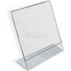 Global Approved 112741 Vertical Slanted L-Shaped Acrylic Sign Holder, 2" x 3"