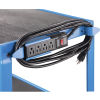 3 Outlet Power Strip with Cord Wrap on AV Carts, Audio Visual Equipment, A-V Furniture Cart