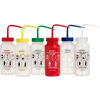 Bel-Art LDPE Wash Bottles 116460050, 500ml, Assortment Label, Wide Mouth, 6/PK