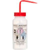 Bel-Art LDPE Wash Bottles 117160001, 500ml, Acetone Label, Red Cap, Wide Mouth, 4/PK