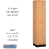 Double Tier 2 Door Solid Oak Executive Wood Locker, 16"Wx18"Dx36"H, Light Oak, Assembled