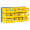 Global Industrial™ Wall Bin Rack Panel 36 x19 - 8 Yellow 8-1/4x14-3/4x7 Stacking Bins