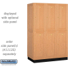 Solid Oak Executive Wood Locker 12361 - Double Tier 3 Wide, 16x21x36, 6 Door, Light Oak