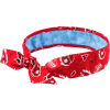 Ergodyne Chill-Its&#174; Evap. Cooling Bandana w/ Built-In Cooling Towel, Tie, Red Western, 12563