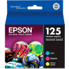 Epson® T125520 (125) Ink, Cyan, Magenta, Yellow 3/Pk