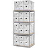 Global Industrial™ Record Storage Open With Boxes 42"W x 30"D x 84"H - Gray