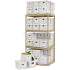 Global Industrial™ Record Storage Open With Boxes 42"W x 30"D x 84"H - Tan