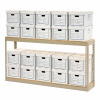 Record Storage Rack With Boxes 72"W x 15"D x 36"H - Tan