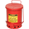 Justrite 6 Gallon Oily Waste Can, Red - 09100