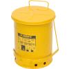 Justrite 10 Gallon Oily Waste Can, Yellow - 09301