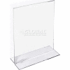 Global Approved 152726 Vertical Double Sided Stand Up Sign Holder, 4" x 6", Acrylic