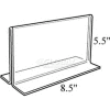 Global Approved 152734 Horiz.l Double Sided Stand Up Sign Holder, 8.5" x 5.5", Acrylic