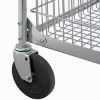 5 Inch Rubber Swivel Casters on Mail and Office File Cart