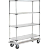 Nexel® Galvanized Shelf Truck w/Dolly Base, 1600 lb. Capacity, 60"L x 18"W x 81"H, Gray