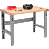 Global Industrial 48 x 30 Adjustable Height Workbench C-Channel Leg - Maple Square Edge - Gray