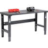 Global Industrial 60x30 Adjustable Height Workbench C-Channel Leg - Steel Square Edge - Black