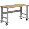 Global Industrial 72x36 Mobile Adj. Height C-Channel Leg Workbench - Shop Top Square Edge