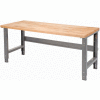 Global Industrial 72 x 36 Adjustable Height Workbench, C-Channel Leg, Maple Square Edge, Gray
