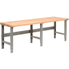 Global Industrial 96 x 36 Adjustable Height Workbench C-Channel Leg - Maple Square Edge - Gray