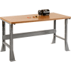 Global Industrial™ Flared Leg Workbench w/ Shop Top Square Edge, 60"W x 30"D, Gray