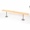 Global Industrial Locker Bench Hardwood Top w/Steel Tube Pedestals, Bolt Down, 72 x 9-1/2 x 17