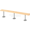 Global Industrial Locker Bench Hardwood Top w/Steel Tube Pedestals, Bolt Down 120 x 9-1/2 x 17