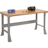 Global Industrial Flared Leg Workbench w/ Shop Top Safety Edge, 72"W x 30"D, Gray