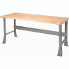 Global Industrial 72 x 30 x 34 Fixed Height Workbench Flared Leg - Maple Safety Edge - Gray