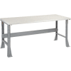Global Industrial™ Flared Leg Workbench w/ Laminate Safety Edge Top, 72"W x 36"D, Gray