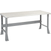 Global Industrial Flared Leg Workbench w/ Laminate Safety Edge Top, 72"W x 36"D, Gray
