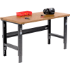 Global Industrial 60x30 Adjustable Height Workbench C-Channel Leg - Shop Top Safety Edge Black