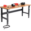 Global Industrial 72x30 Adjustable Height Workbench C-Channel Leg - Shop Top Safety Edge Black