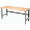 Global Industrial™ 72 x 30 Adjustable Height Workbench C-Channel Leg - Maple Safety Edge - Gray
