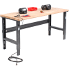 Global Industrial 72x36 Adjustable Height Workbench C-Channel Leg - Maple Safety Edge - Black