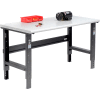 Global Industrial 60x30 Adjustable Height Workbench C-Channel Leg - Laminate Safety Edge Black
